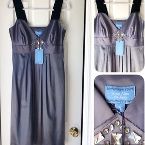 Simply Vera Vera Wang Gray Satin Cocktail Dress